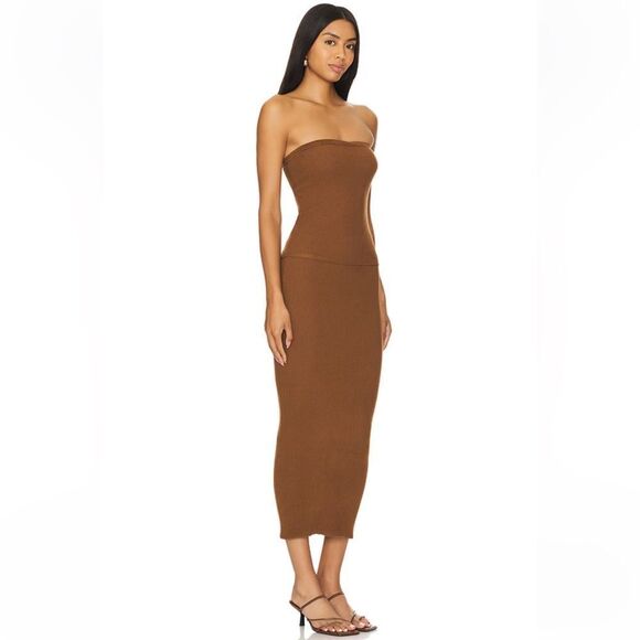 NWT All The Ways Gracie Maxi Skirt Set Dark Camel brown knit top Revolve XS - Picture 2 of 8